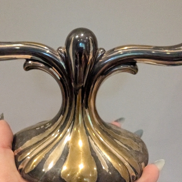 Antique Art Deco Goldtone And Silver Candelabra - Picture 6 of 7